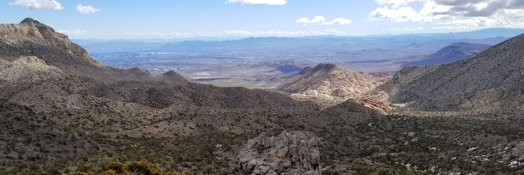 View of Calico Basin and Las Vegas from the base of La Madre Mountain