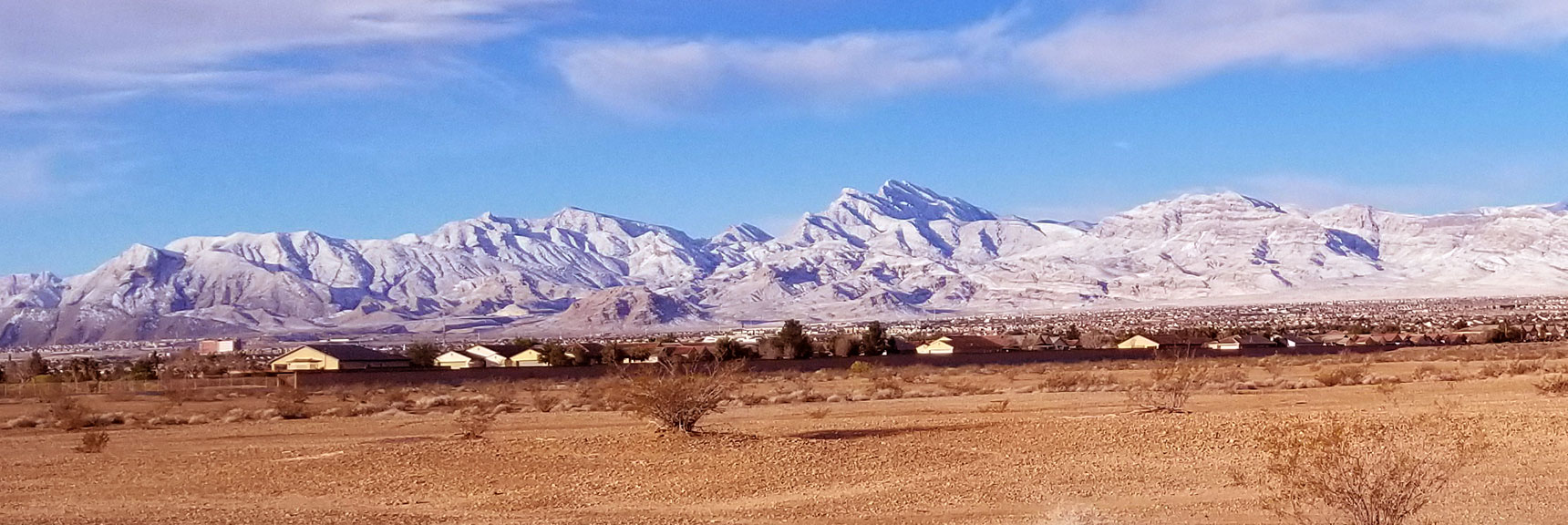 La Madre Mountain Wilderness from South of Gass Peak, Nevada After Snowfall