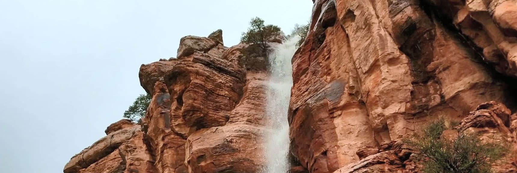 Waterfall on Middle Oak Creek Trail Near Red Rock Park, Nevada