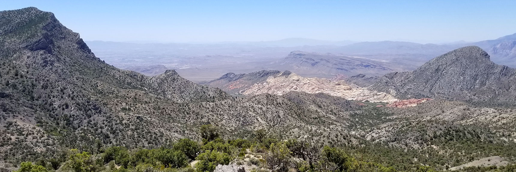 Damsel Peak (left) Calico Basin (middle) Damsel Peak (right) from North East Edge of Keystone Thrust