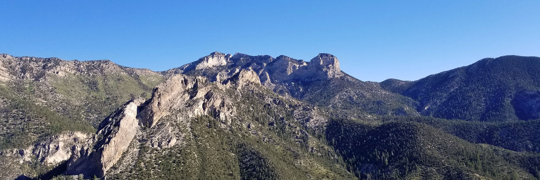 View of Mummy Mountain from Cathedral Rock Summit, Mt. Charleston Wilderness, Nevada
