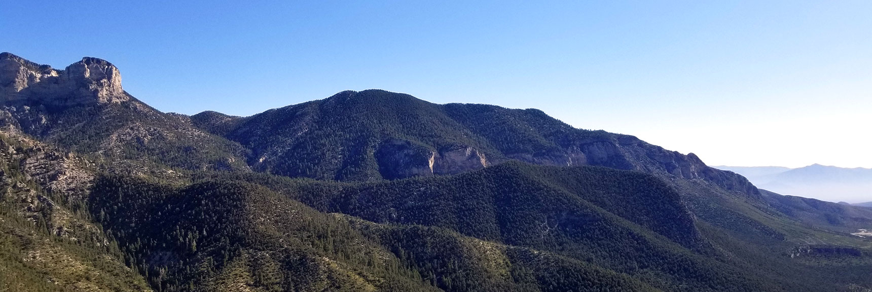 View of Fletcher Peak from Cathedral Rock Summit, Mt. Charleston Wilderness, Nevada