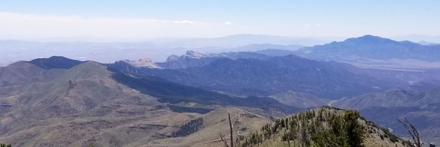 View of Goat Peak, Bridge Mountain, Mt. Wilson from Harris Mt Summit, Nevada