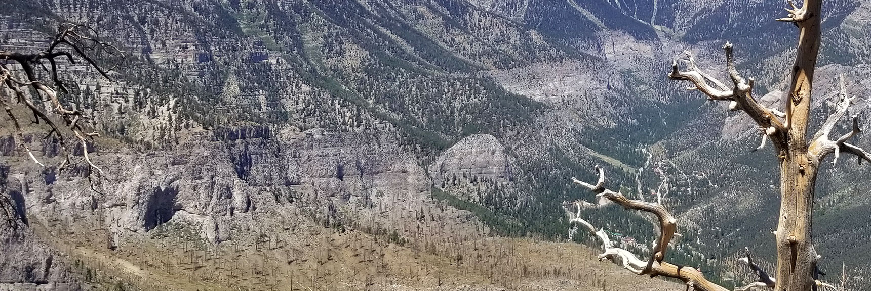 View Down Harris Mt. Ridge Toward Direction Marker Cathedral Rock, Nevada