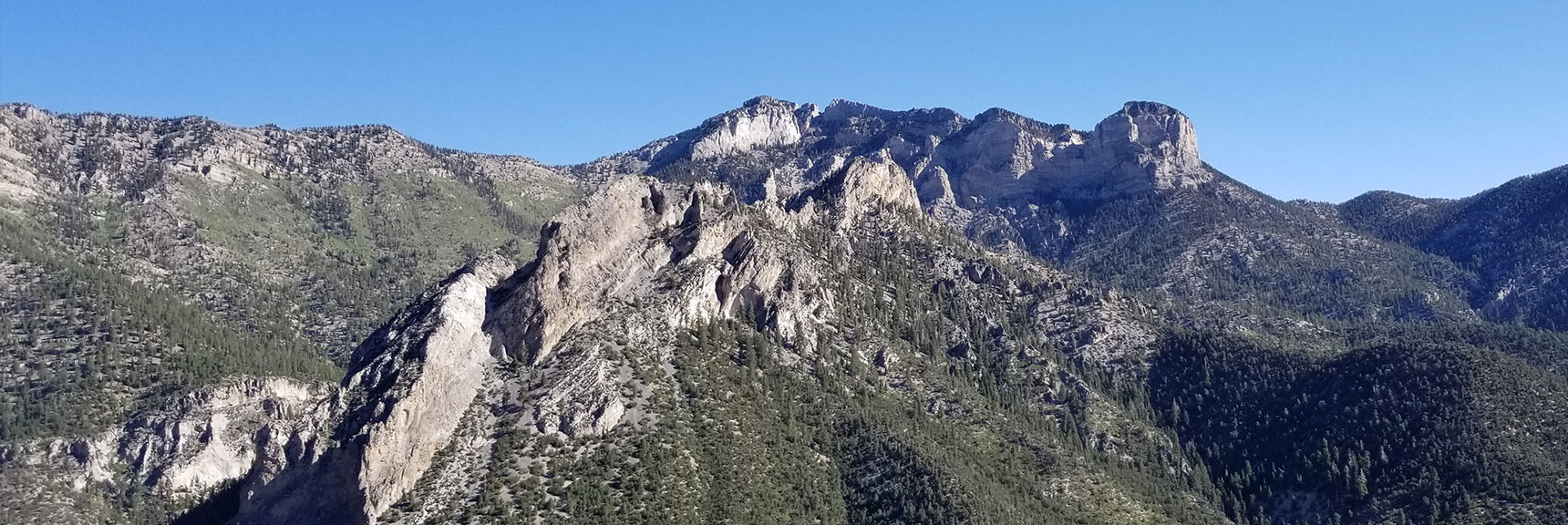 Cockscomb Peak and Ridge Viewed from Cathedral Rock Summit in Mt. Charleston Wilderness, Nevada