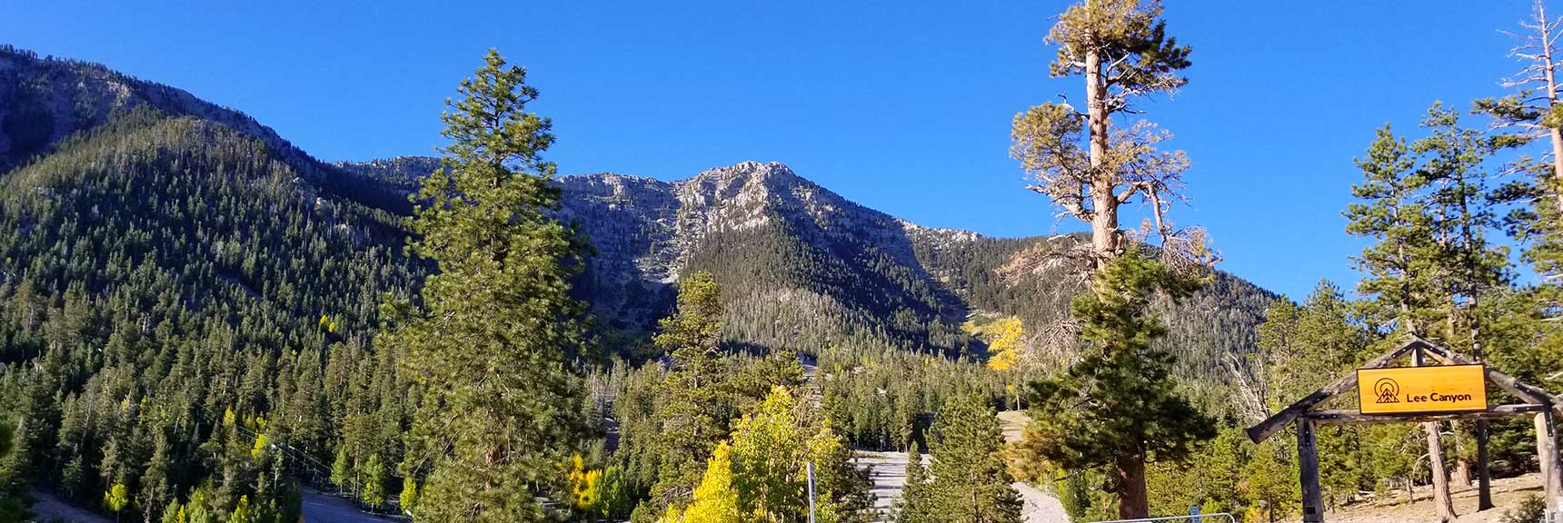 Lee Peak Viewed from Ski Area in Lee Canyon, Nevada