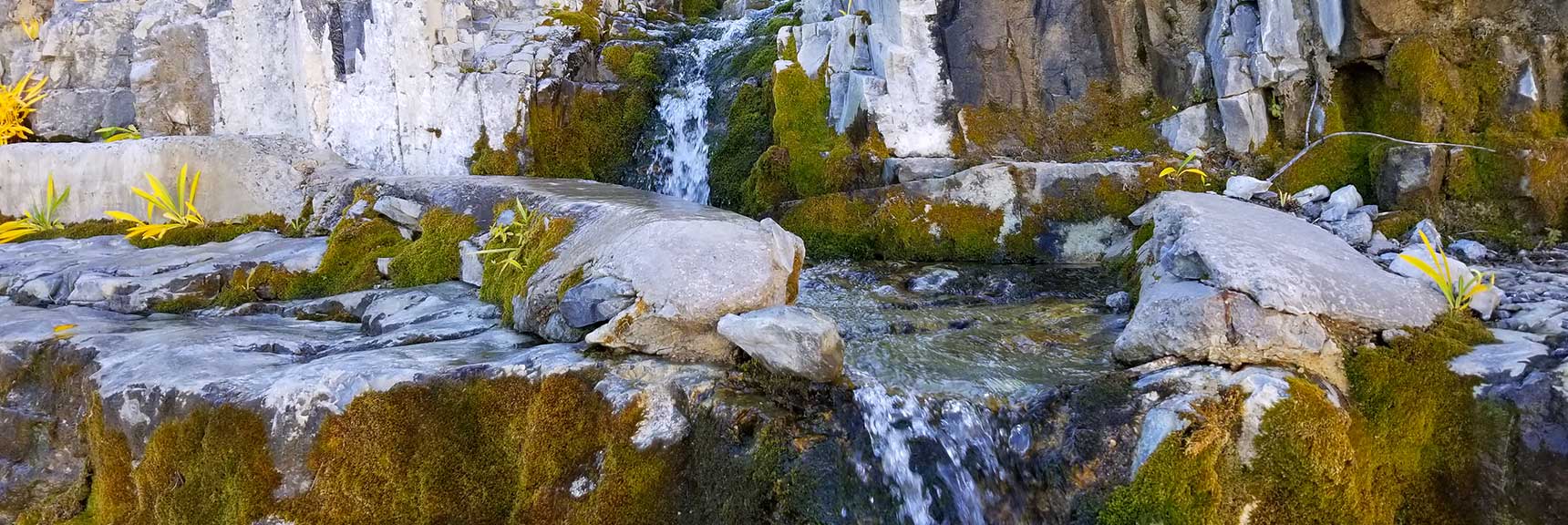 Waterfall in Wash Below Lee Peak in Lee Canyon, Nevada