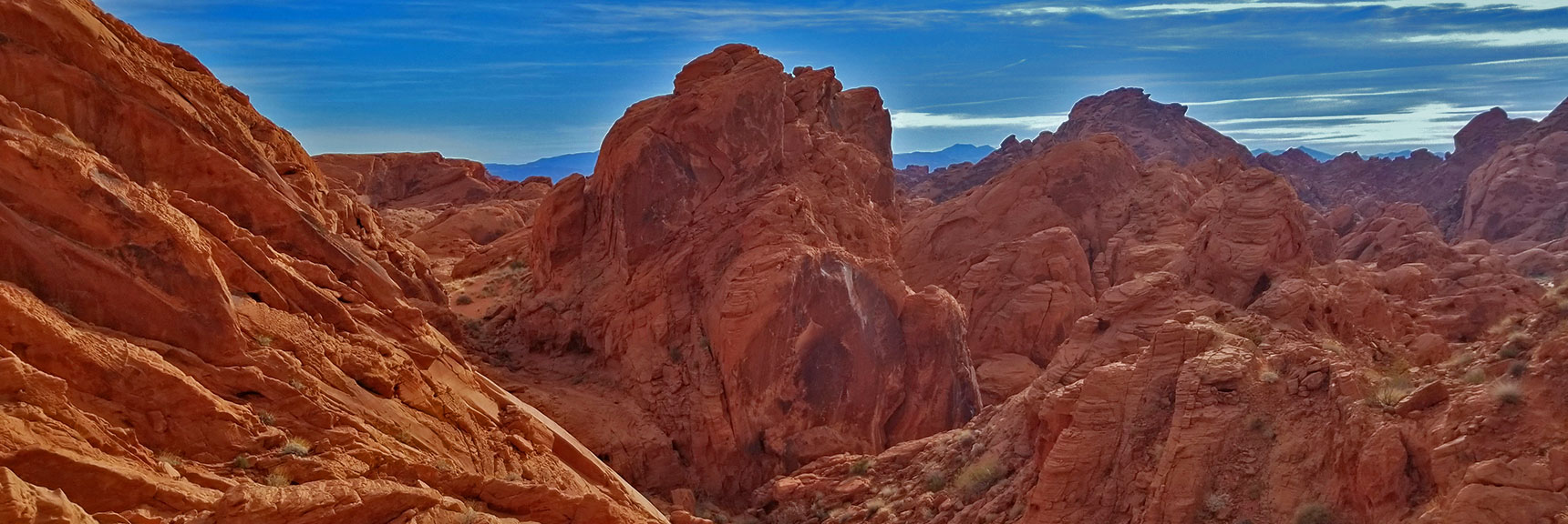 Fire Canyon in Valley of Fire State Park, Nevada, Overlook on the Rainbow Vista Trail