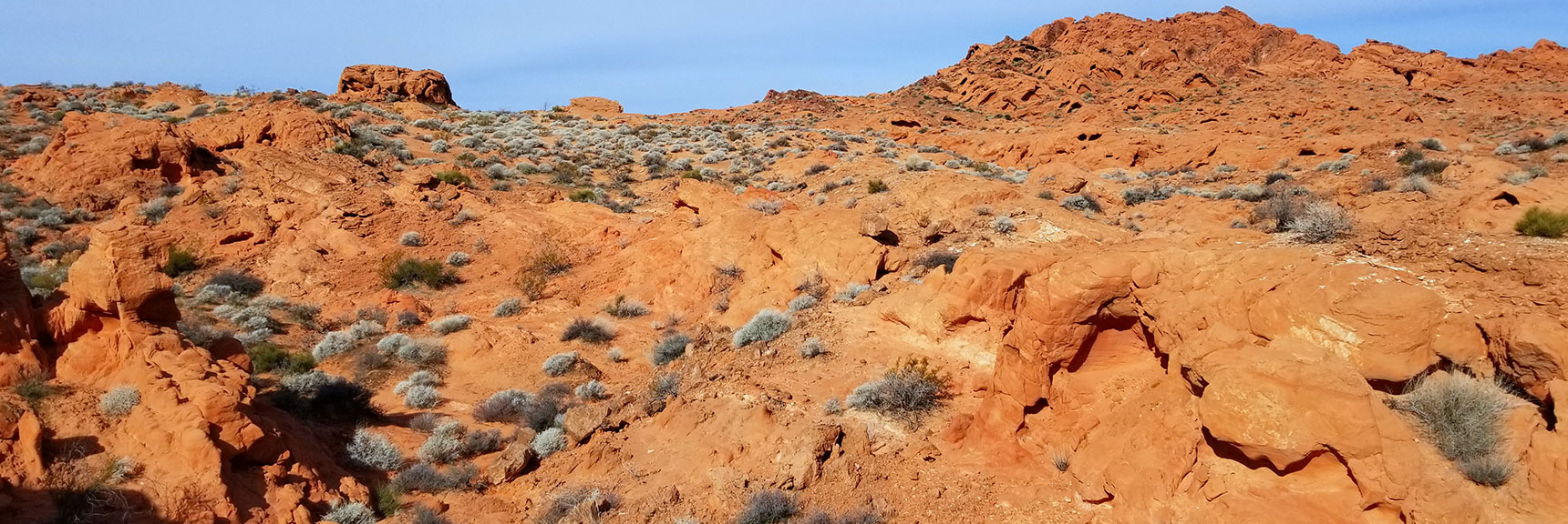 Navigating the Red Rock Hills South of Elephant Rock Loop in Valley of Fire State Park, Nevada