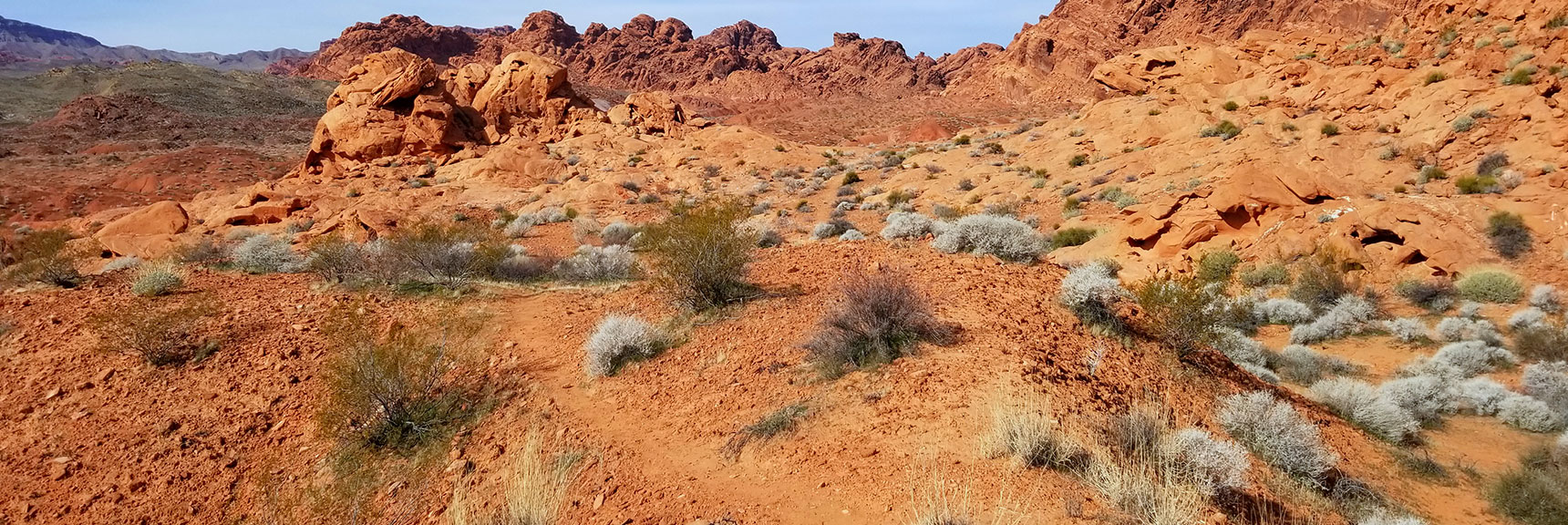 Connecting to a Trail in the Red Rock Hills South of Elephant Rock Loop in Valley of Fire State Park, Nevada