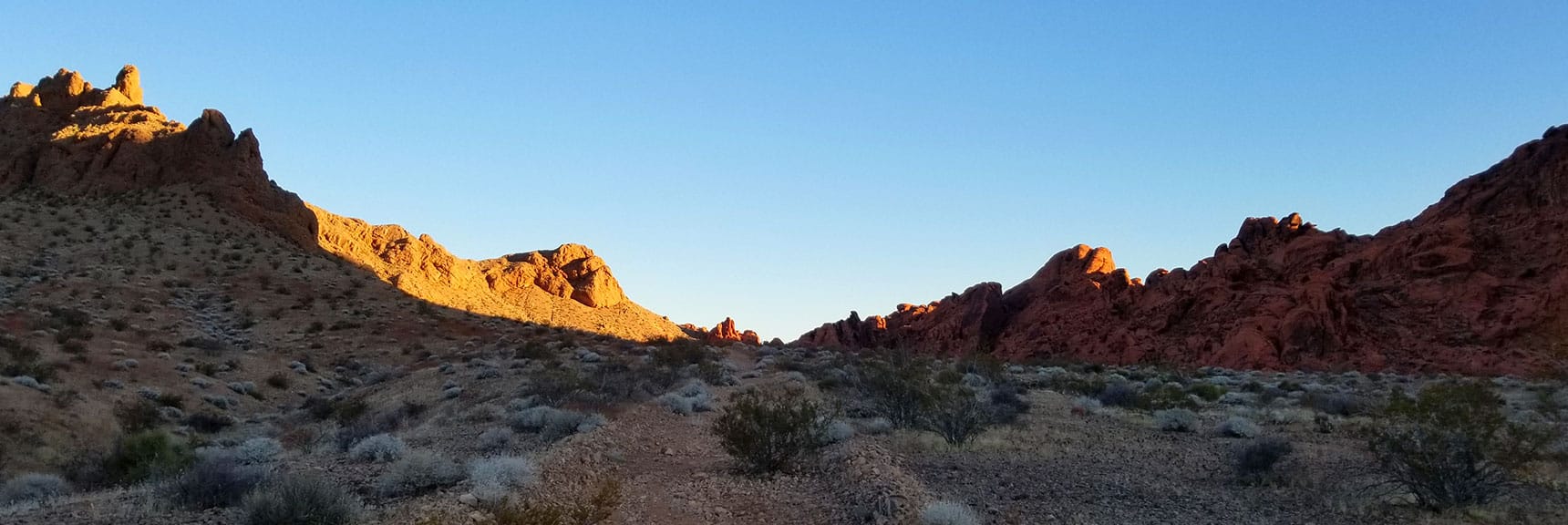 Ascending Toward the Pass for Prospect Trail in Valley of Fire State Park, Nevada