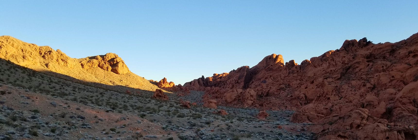 Ascending North Toward the Pass on Prospect Trail in Valley of Fire State Park, Nevada