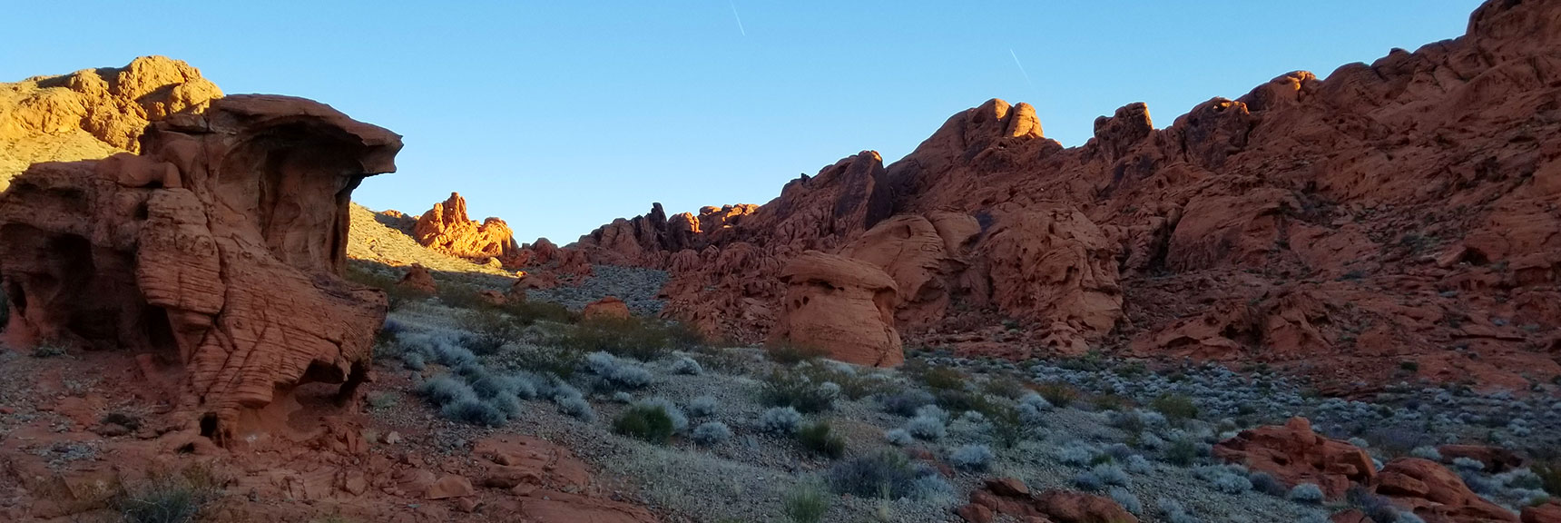 Ascending Through the Pass on Prospect Trail in Valley of Fire State Park, Nevada