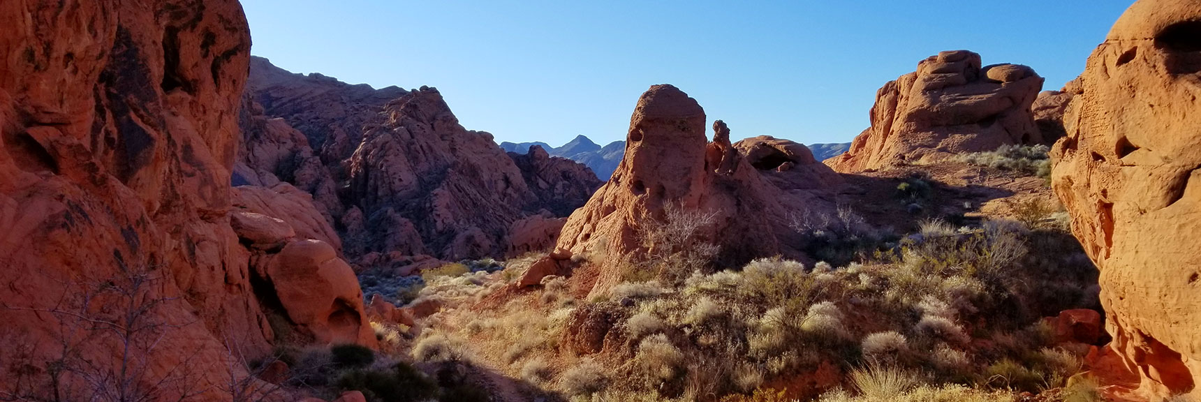 Looking Back South Through the Upper Pass on Prospect Trail in Valley of Fire State Park, Nevada
