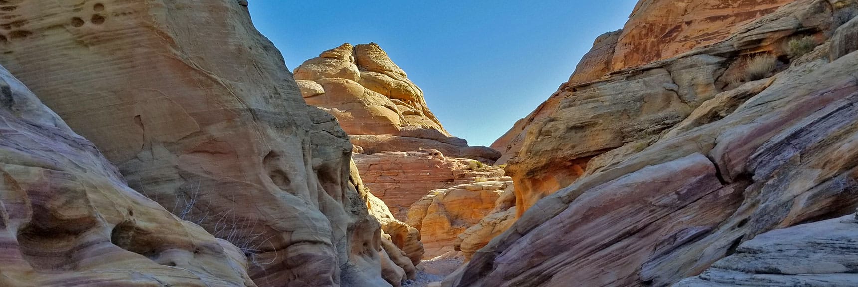 Passing Through Firewave Rocks While Descending Through the Northern Canyon Wash on Prospect Trail in Valley of Fire State Park, Nevada Prospect Trail in Valley of Fire State Park, Nevada