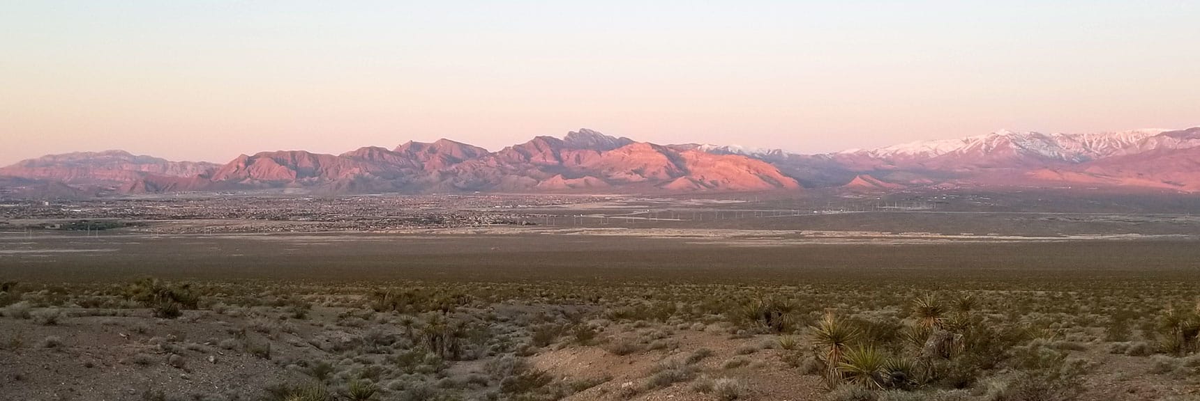 Sunrise view toward La Madre Mountains Wilderness | Gass Peak Eastern Summit Ultra-marathon Adventure, Nevada