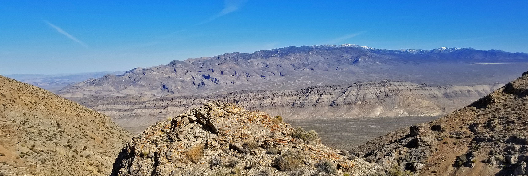 View Down the Mid-Summit Ridge Northern Canyon Toward the Sheep Range | Gass Peak Eastern Summit Ultra-marathon Adventure, Nevada