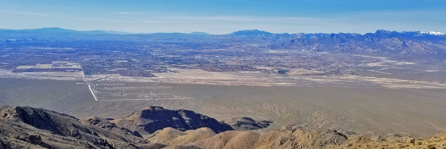 View of Las Vegas and the Western Mountains Upon Topping the Gass Peak Mid-Summit Ridge | Gass Peak Eastern Summit Ultra-marathon Adventure, Nevada