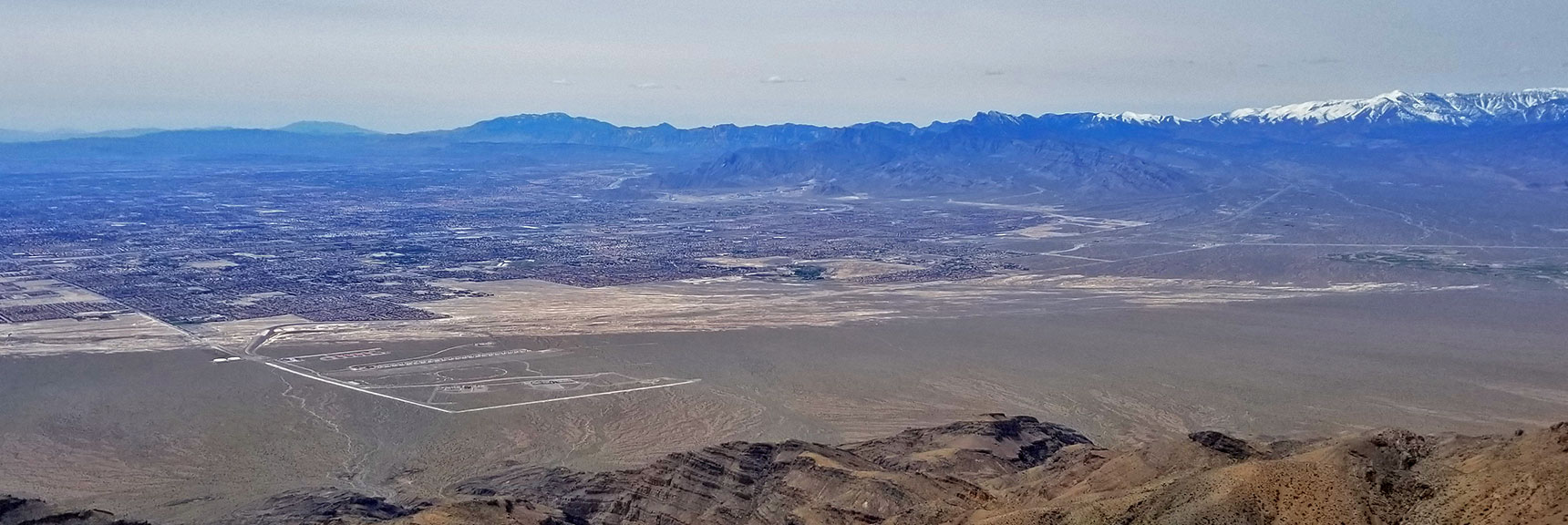 View of Northwestern Las Vegas from Near the Gass Peak Eastern Summit | Gass Peak Eastern Summit Ultra-marathon Adventure, Nevada