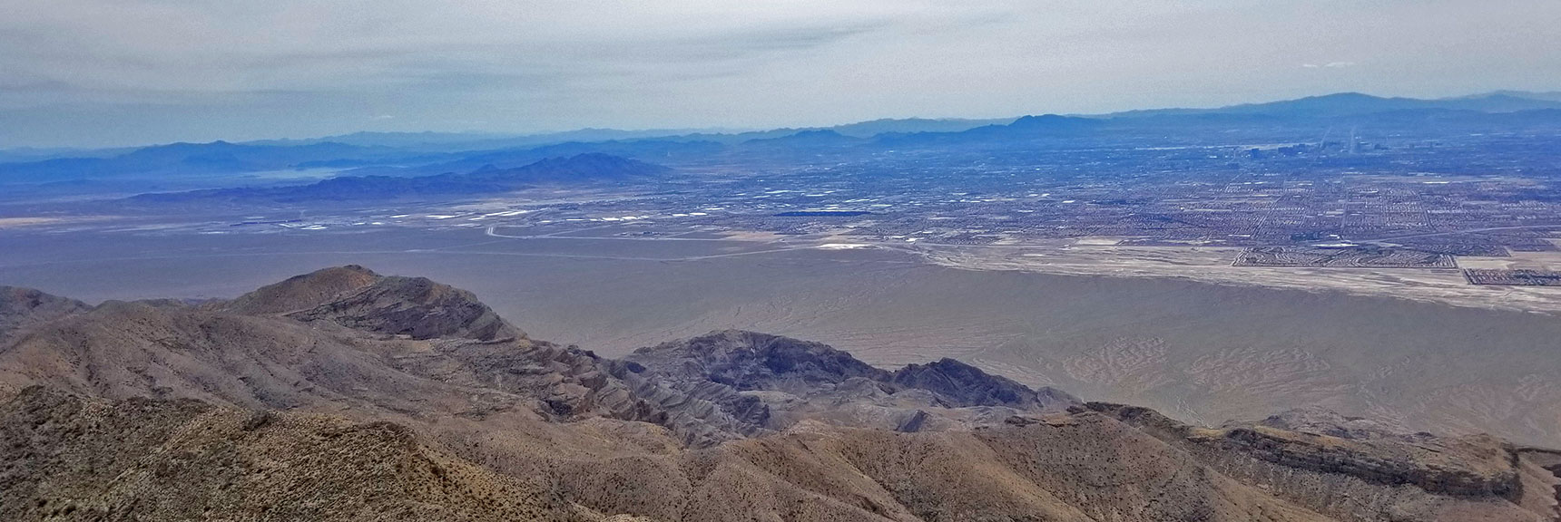View of Eastern Las Vegas and Lake Mead from Near the Eastern Summit of Gass Peak | Gass Peak Eastern Summit Ultra-marathon Adventure, Nevada