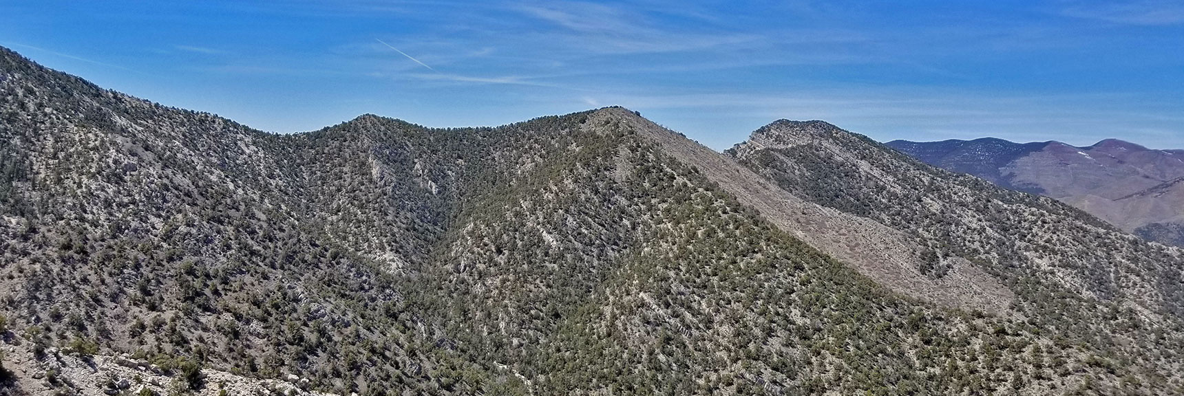 Keystone Thrust Looking West Viewed from the 7400ft High Point on the La Madre Mountain Nevada Northern Approach