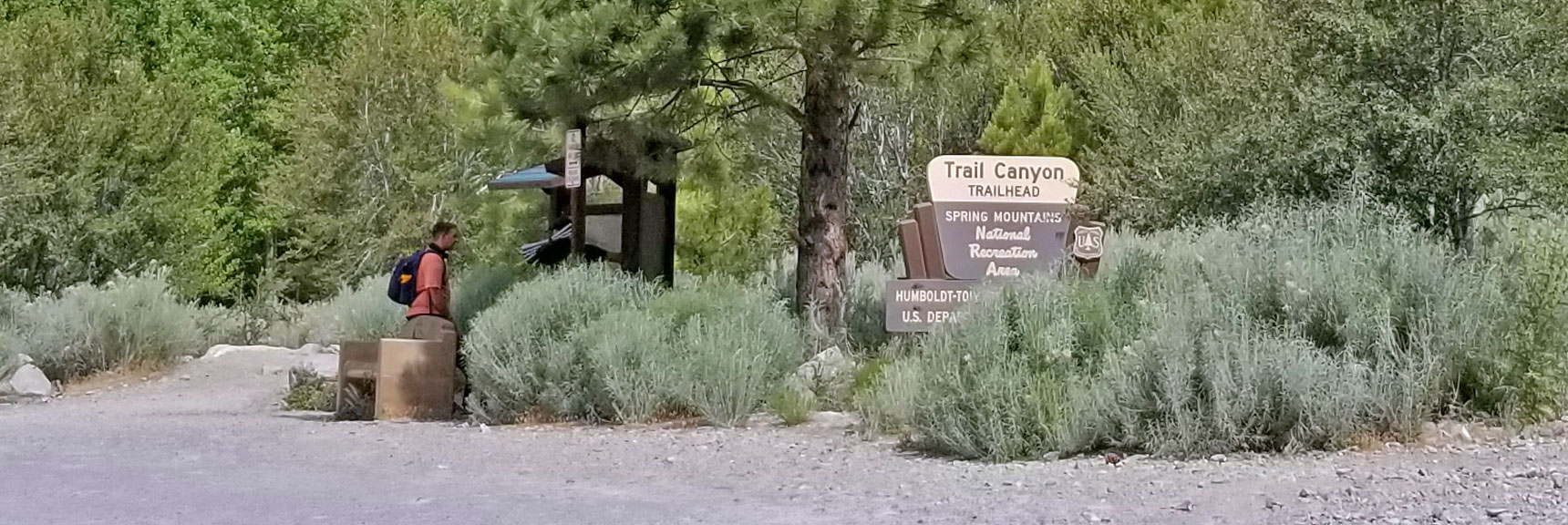 Trail Canyon Trailhead Parking Lot Starting Point for the Six Peak Circuit Adventure | Six Peak Circuit Adventure in the Spring Mountains, Nevada