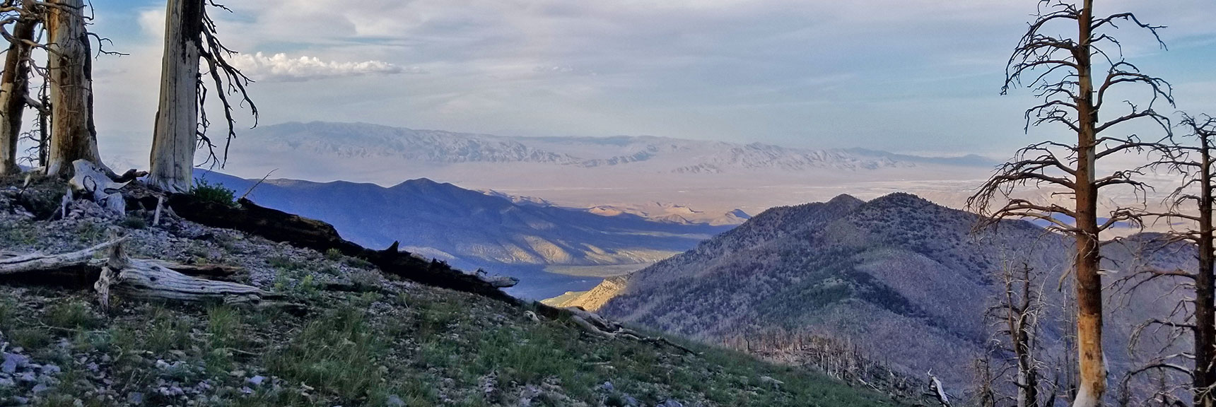 Harris Mountain Viewed Down Griffith Peak North Ridge. Sheep Range and Gass Peak in Background. | Six Peak Circuit Adventure in the Spring Mountains, Nevada
