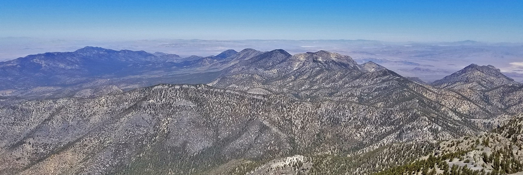 View West of Charleston Peak from the Summit | Griffith Peak & Charleston Peak Circuit Run, Spring Mountains, Nevada