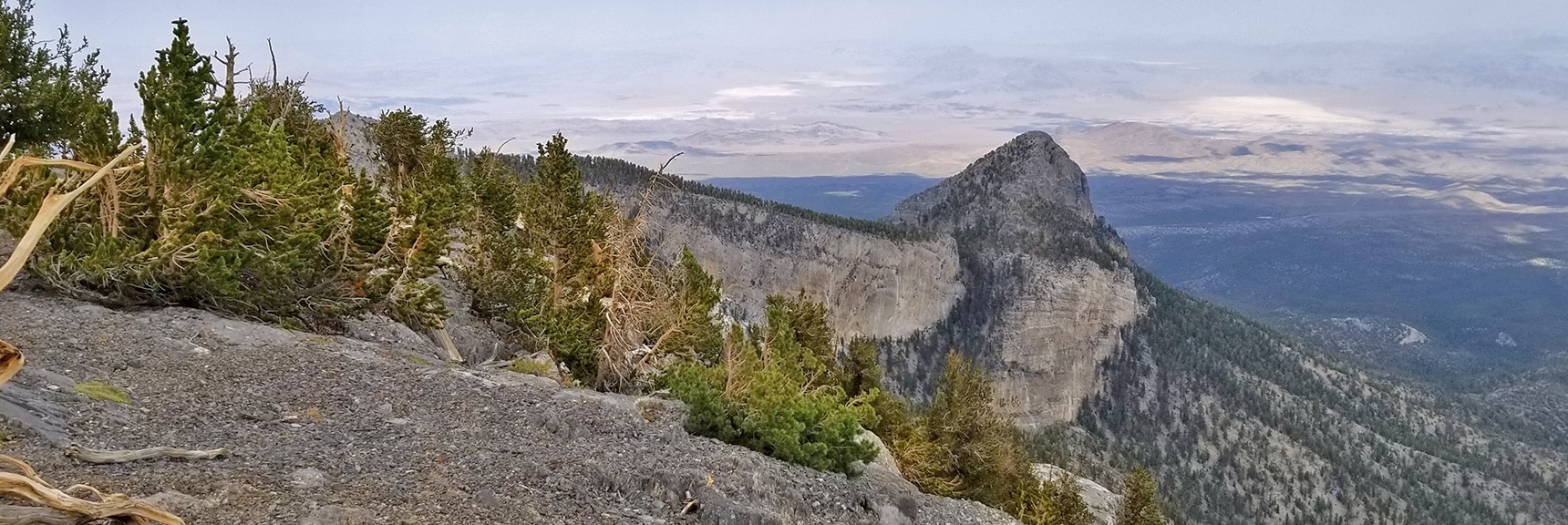 View of Mummy's Head from the Eastern Summit Cliffs | Mummy Mountain Northern Rim Overlook, Spring Mountain Wilderness, Nevada