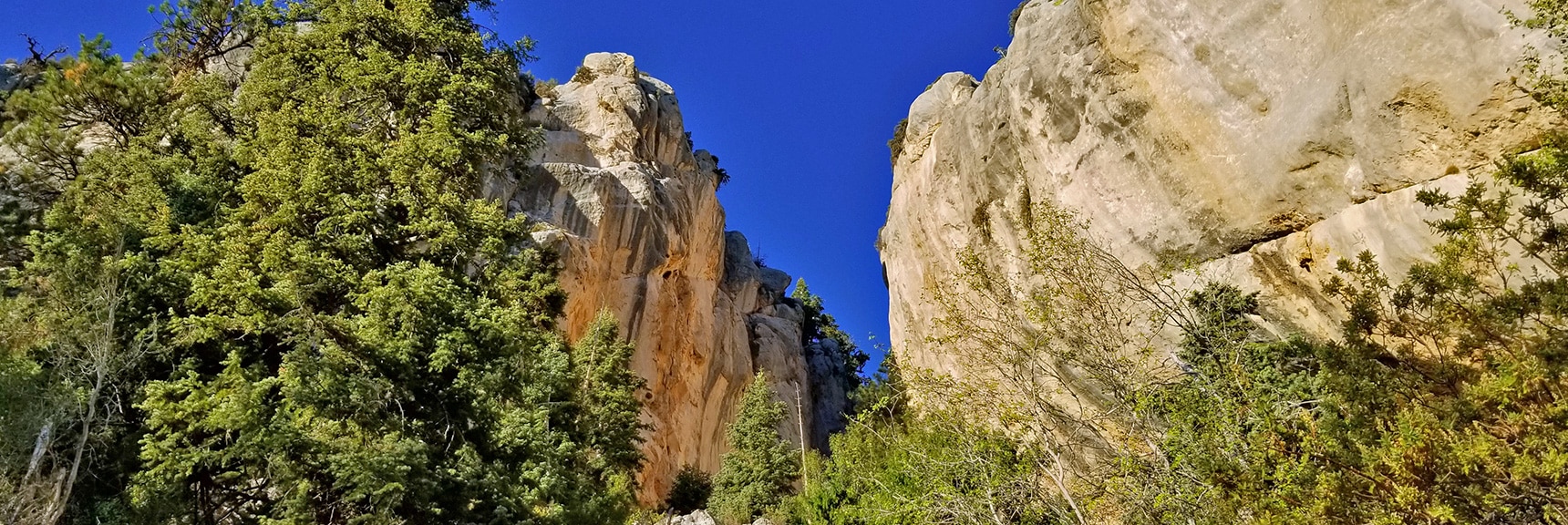 Main Climbing Area from Below | Robbers Roost and Beyond | Spring Mountains, Nevada
