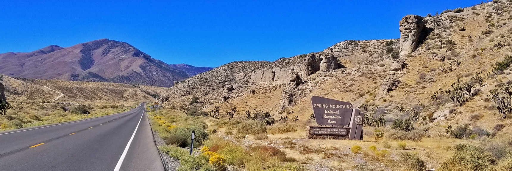 Spring Mountains Entrance on Kyle Canyon Rd | Harris Springs Canyon | Biking from Centennial Hills | Spring Mountains, Nevada