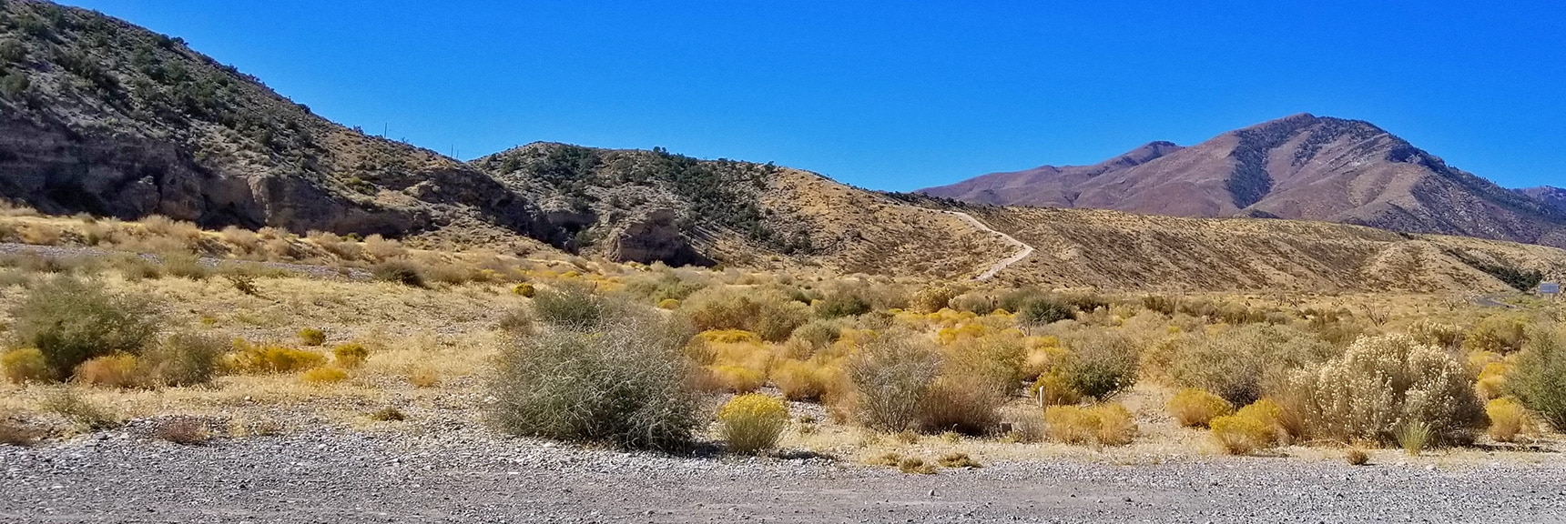 Departure Area from Kyle Canyon Rd to Harris Springs Canyon | Harris Springs Canyon | Biking from Centennial Hills | Spring Mountains, Nevada