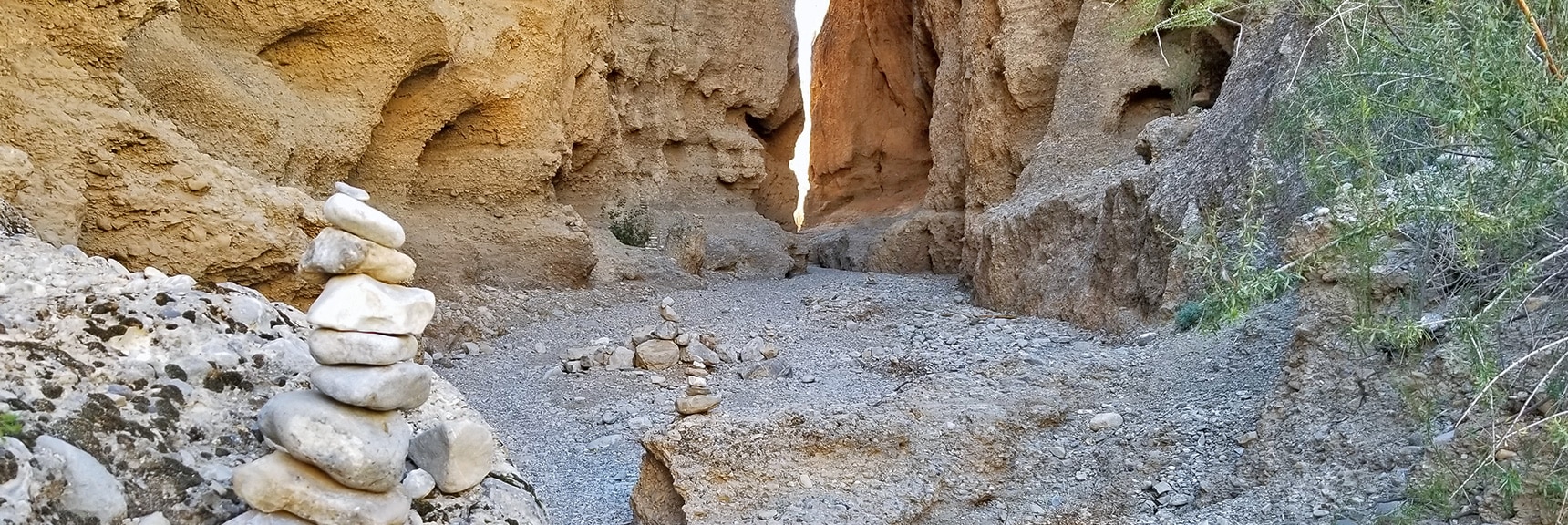Many Cairns on This Day Marking the Obvious Path! | Harris Springs Canyon | Biking from Centennial Hills | Spring Mountains, Nevada