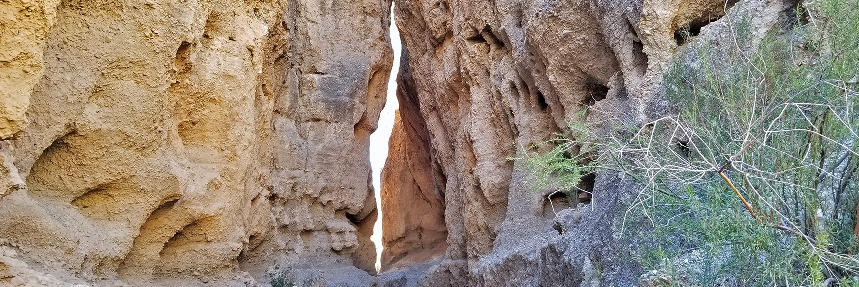 Narrow Portion of the Slot Canyon, Ribbon of Light Ahead | Harris Springs Canyon | Biking from Centennial Hills | Spring Mountains, Nevada