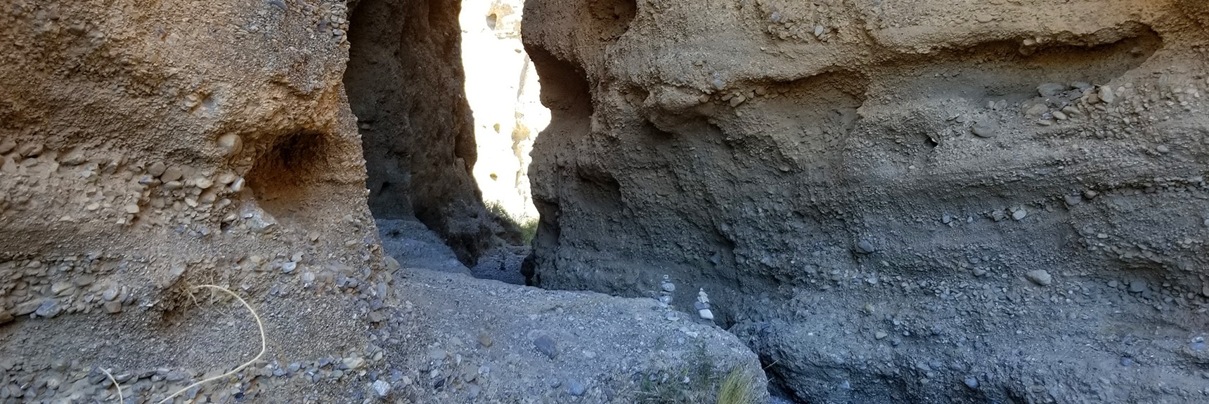 Looking Back Down the Upper Opening of the Slot Canyon | Harris Springs Canyon | Biking from Centennial Hills | Spring Mountains, Nevada