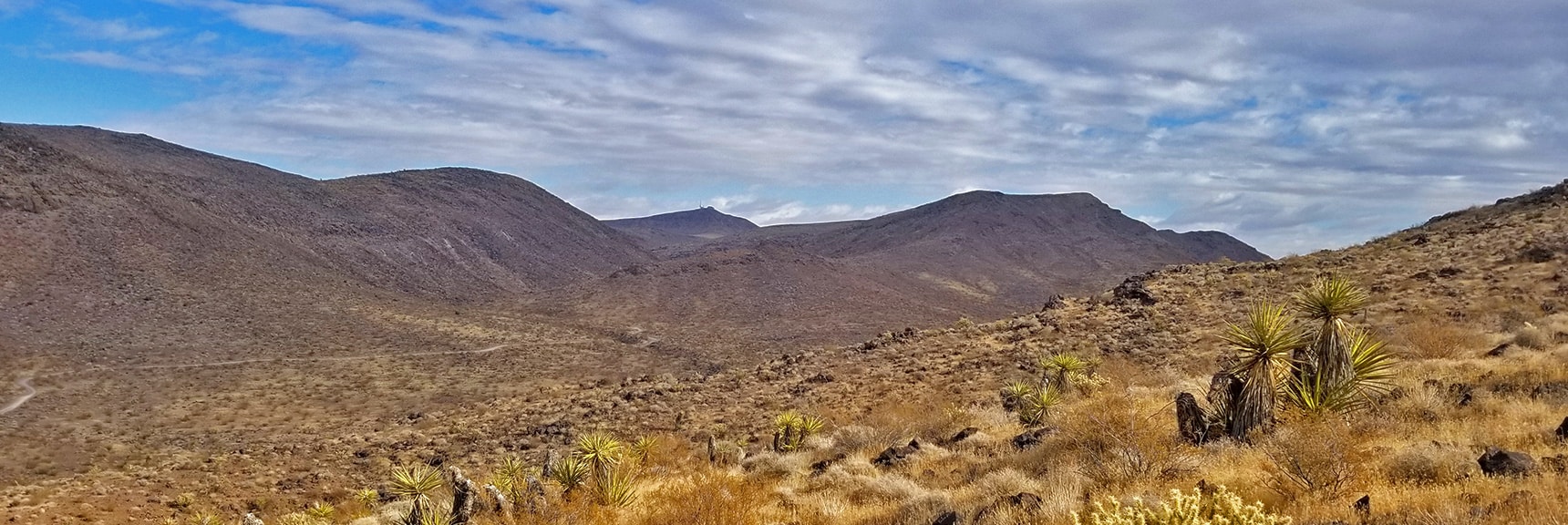 Looking Back Toward the Trailhead | McCullough Hills Trail in Sloan Canyon National Conservation Area, Nevada