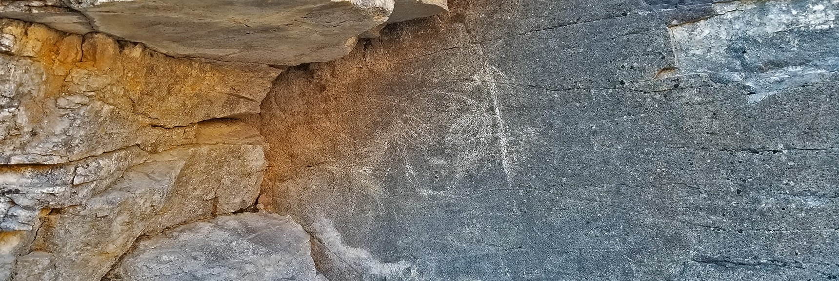 First Petroglyph Appears to Be Modern Graffiti. | Petroglyph Canyon | Sloan Canyon National Conservation Area, Nevada
