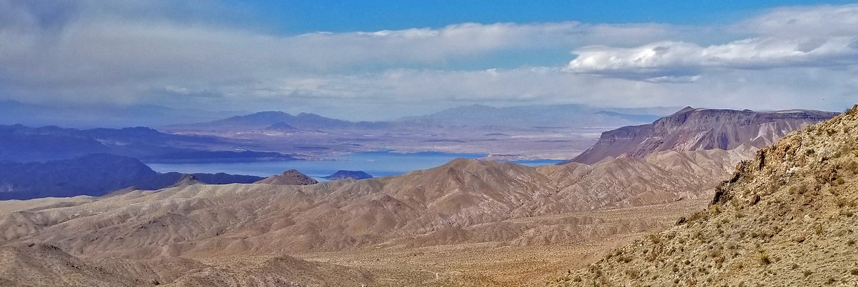 Higher View of Lake Mead, Frenchman Mt., Gass Peak, Sheep Range and Fortification Hill | Mt Wilson, Black Mountains, Arizona, Lake Mead National Recreation Area