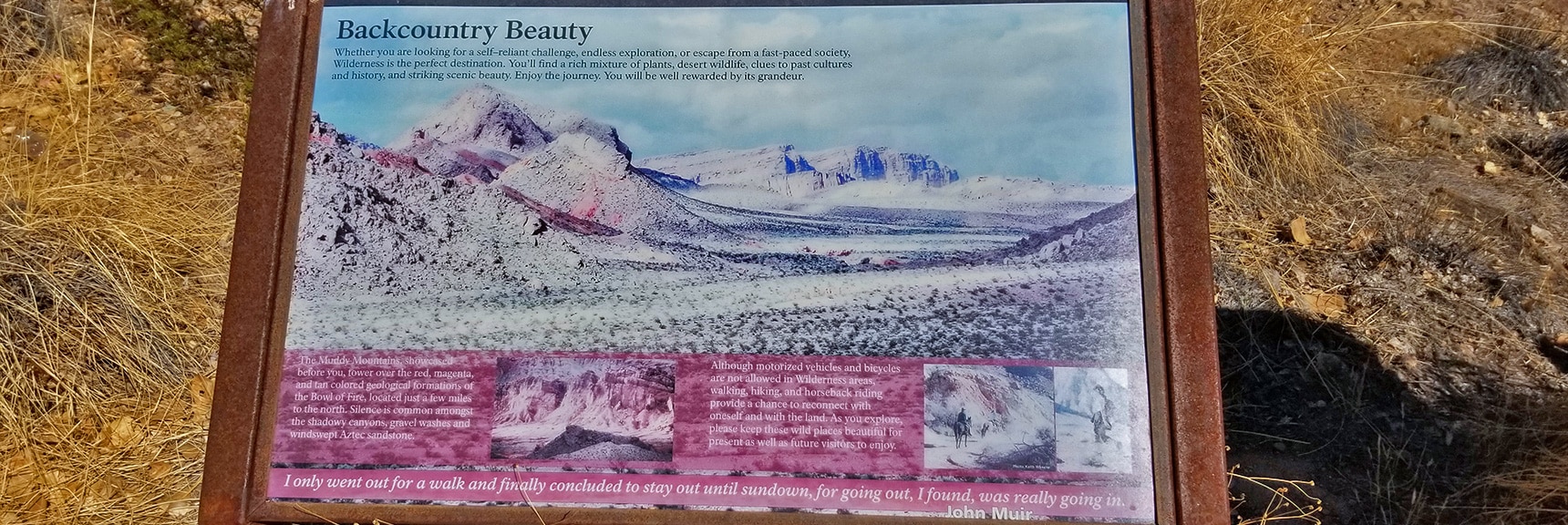 Interpretive Display of Wonders of Back Country Around Callville Bay | Callville Summit Trail | Lake Mead National Recreation Area, Nevada
