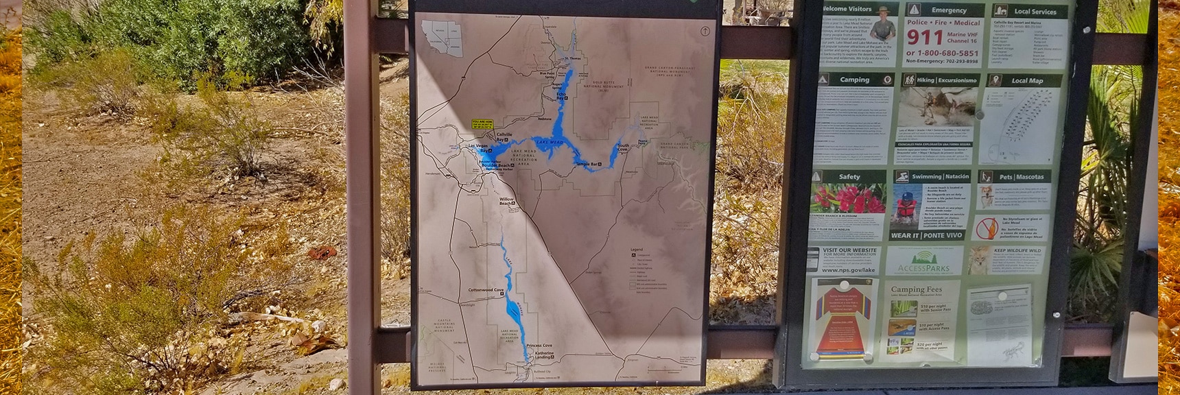 Lake Mead Area Map | Callville Summit Trail | Lake Mead National Recreation Area, Nevada