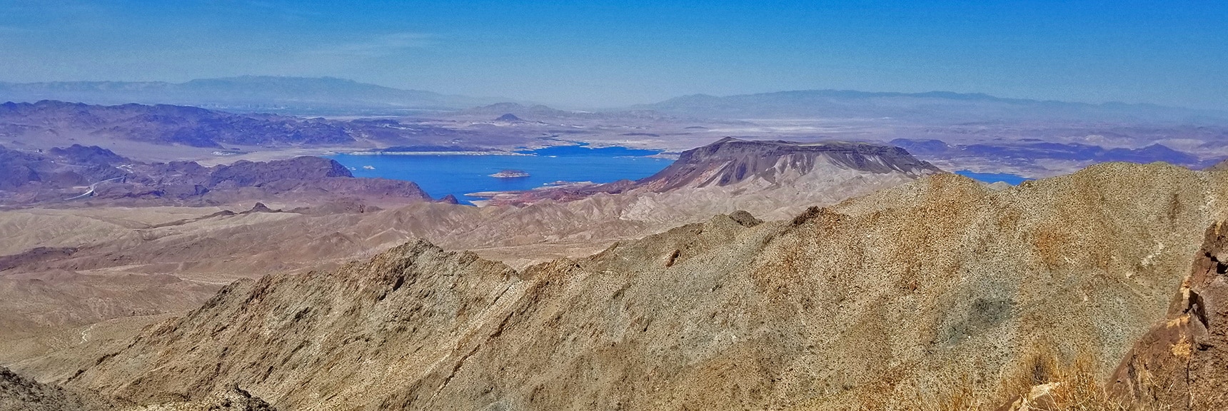 Lake Mead and Fortification Hill from Mt. Wilson Western Approach Ridge Pre-Summit Bluff | Mt. Wilson | Lake Mead National Recreation Area, Arizona