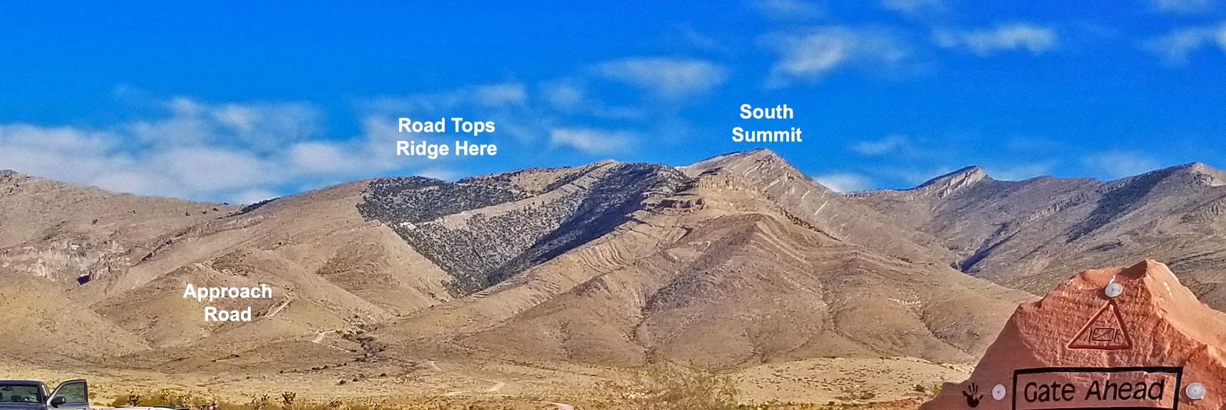 Potosi Mountain Road Ascending the Ridge. South Summit In View | Potosi Mountain Spring Mountains Nevada