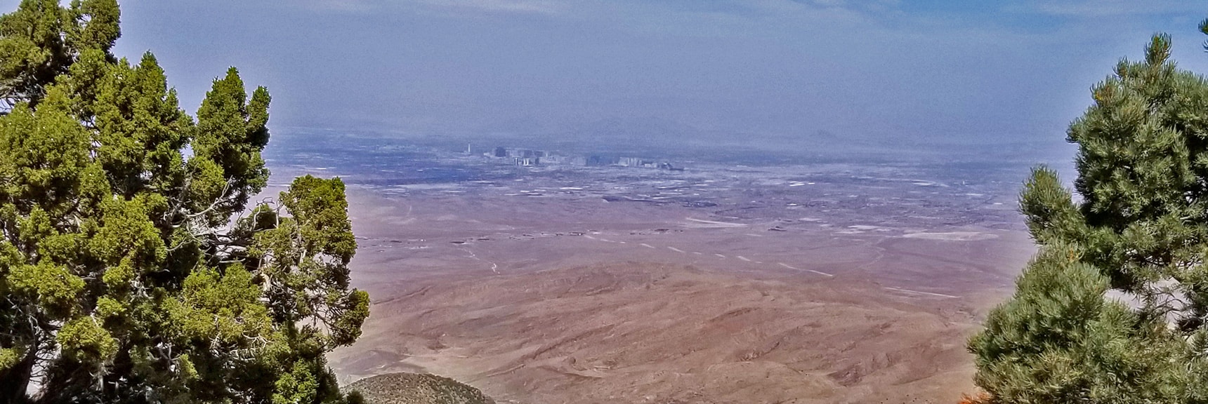 Las Vegas Strip Viewed from Potosi Mountain Road About 1/4th Mile Below the North Summit. | Potosi Mountain Spring Mountains Nevada