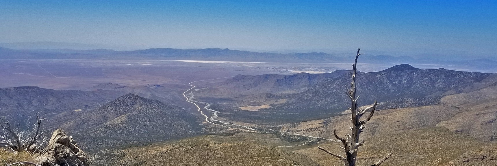 Trout Canyon, Pahrump and Funeral Mountains Viewed from 9,000ft on Sexton Ridge | Griffith Peak Southern Approach from Sexton Ridge Above Lovell Canyon, Nevada