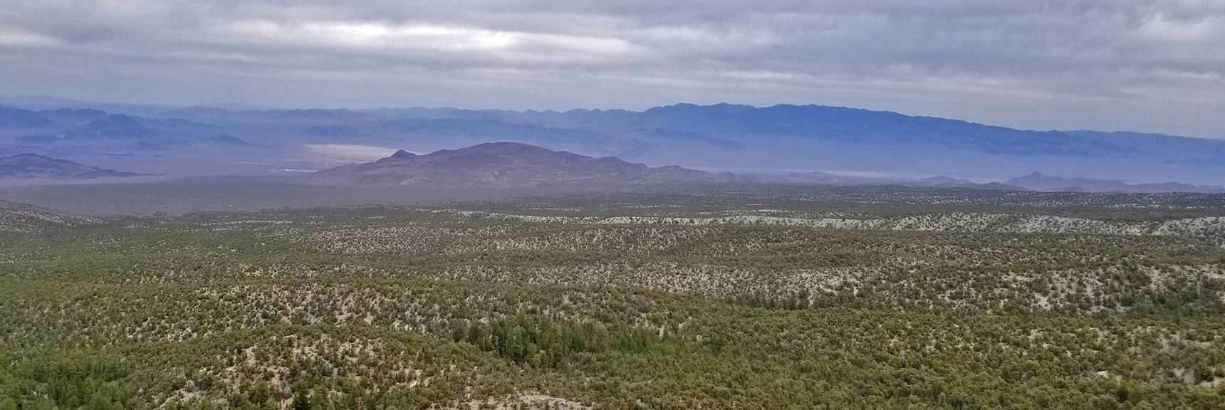 Hwy 95 Corridor Desert Valley Viewed from 9,235ft High Point Bluff | Sawmill Trail to McFarland Peak | Spring Mountains, Nevada