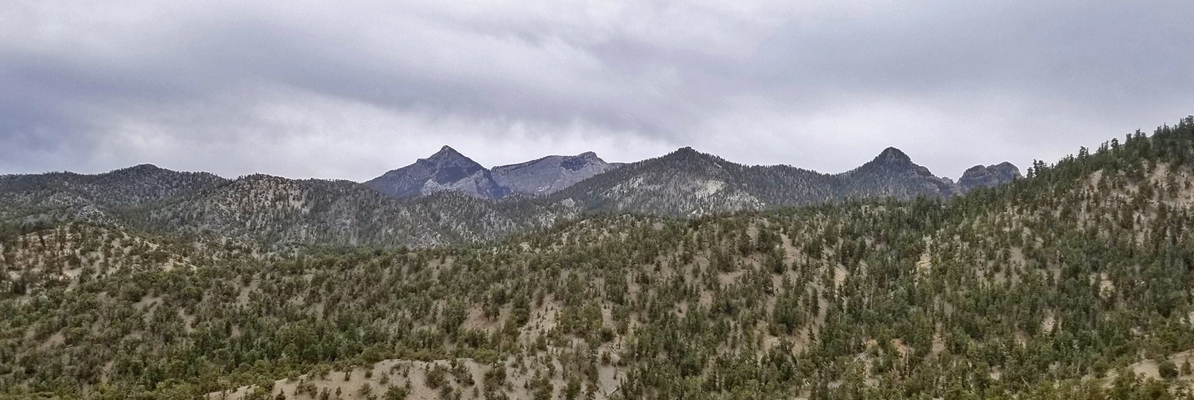 Mummy Mountain's Head Viewed from 9,235ft High Point Bluff | Sawmill Trail to McFarland Peak | Spring Mountains, Nevada