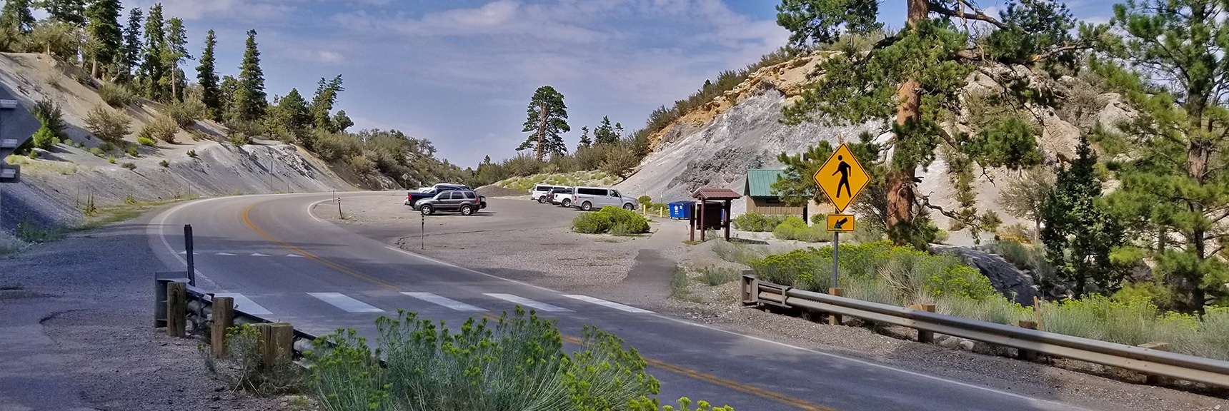 Parking on Deer Creek Road for Deer Creek Picnic Area | Deer Creek Rd - Mummy Cliffs - Mummy Springs - Raintree - Fletcher Peak - Cougar Ridge Trail Circuit | Mt Charleston Wilderness | Spring Mountains, Nevada