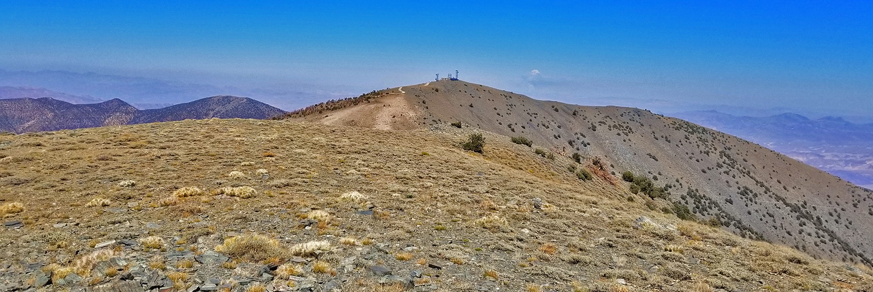 Rogers Peak Viewed from Bennett Peak Summit | Telescope Peak Summit from Wildrose Charcoal Kilns Parking Area, Panamint Mountains, Death Valley National Park, California