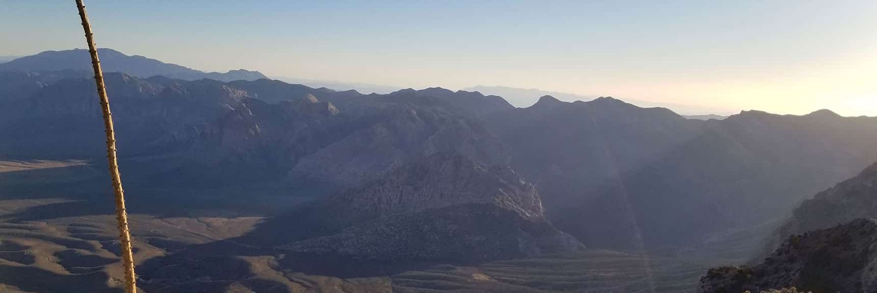 White Rock Mt, Rainbow Mts, Potosi Mt...Sun is Setting, Still on El Padre Mt Summit! | La Madre Mountain,, El Padre Mountain, Burnt Peak | La Madre Mountains Wilderness, Nevada