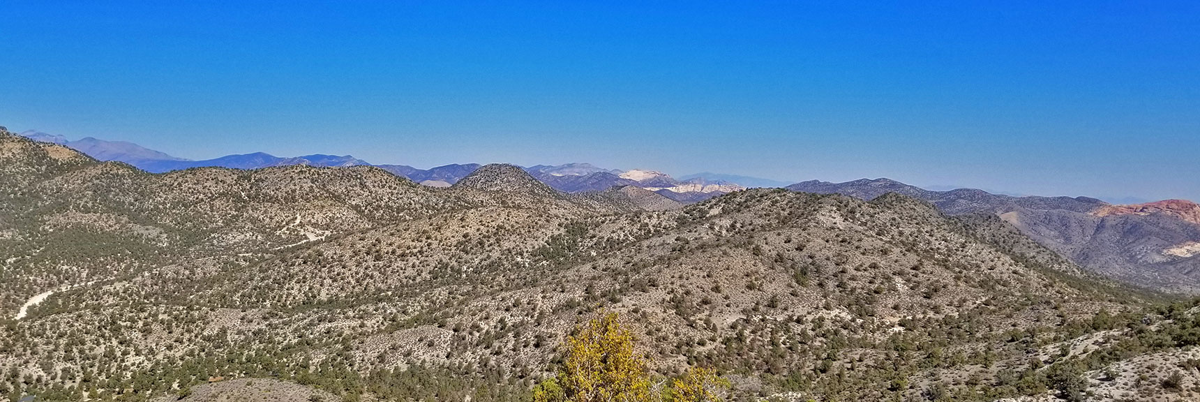 View from Summit Approach Ridge to Rainbow Mountains Wilderness Area | Potosi Mountain Northwestern Approach, Spring Mountains, Nevada